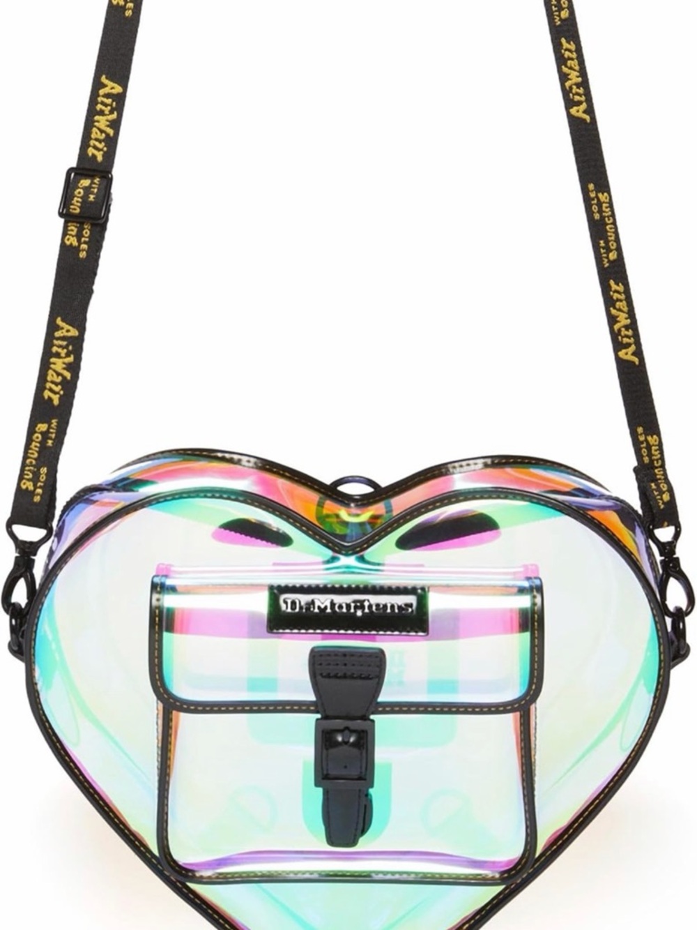 Dr. Martens Iridescent Heart Crossbody Bag with Black Strap